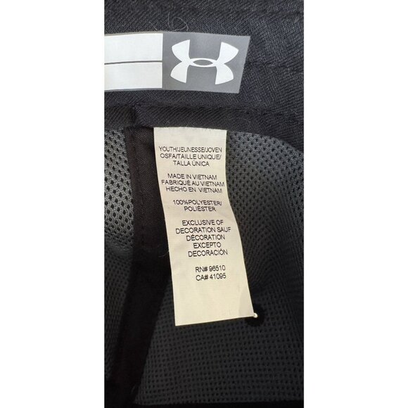 Under Armour Baseball Cap Black Adjustable Strapback Gel Logo Youth One Size - Picture 6 of 7